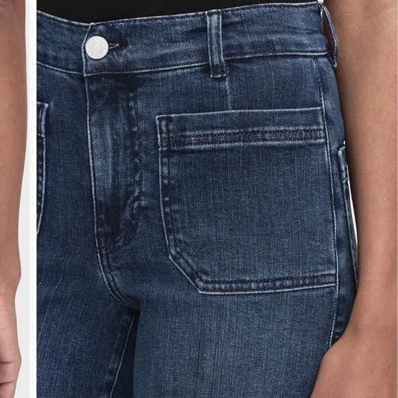 Frame Denim Le Slim Palazzo Pocket Wide Leg Blue Jeans (Thunderstorm) - Picture 4 of 7